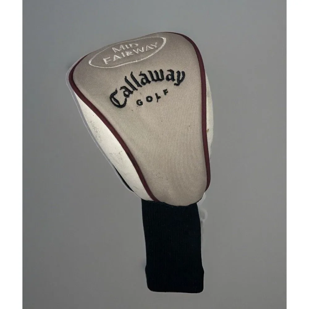 Callaway Golf Mid Fairway Wood Headcover White & Burgundy Club Protection